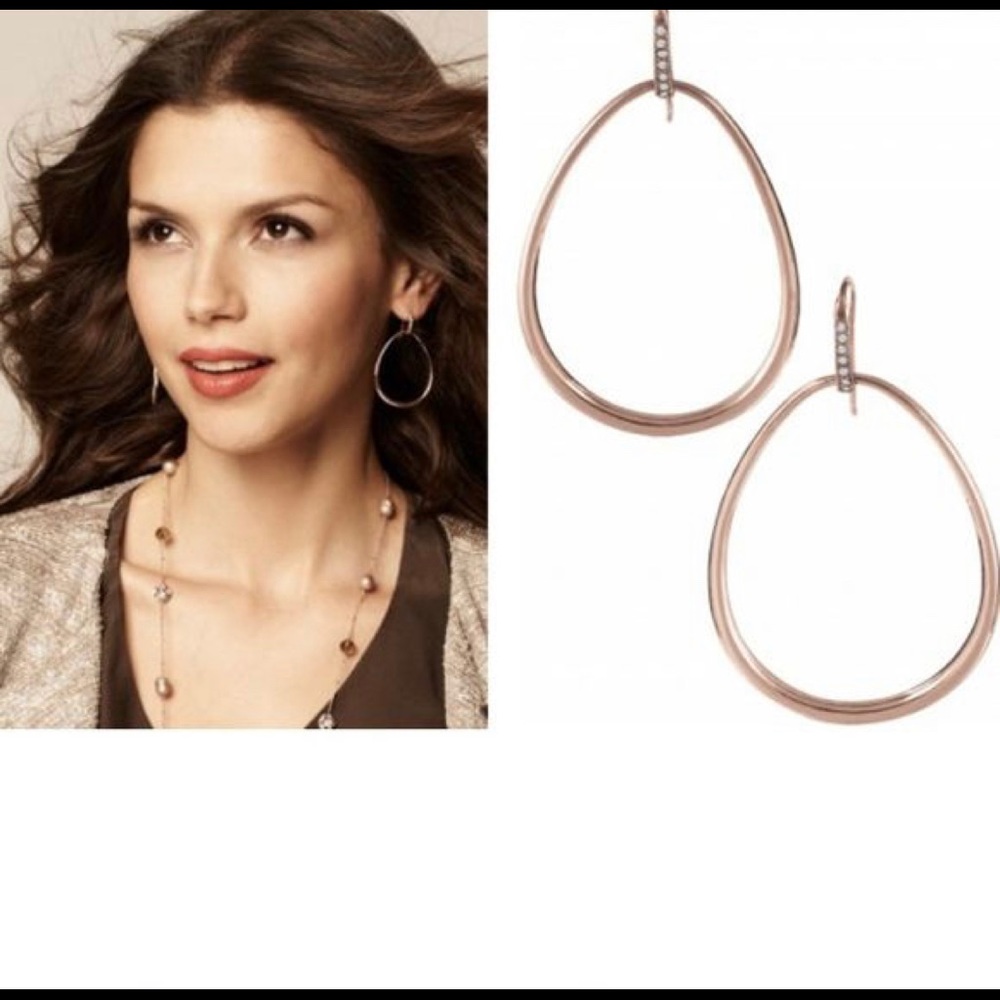 Stella & Dot Rose Gold Goddess Teardrop Earrings